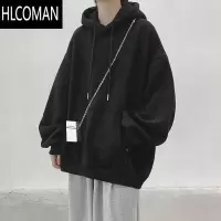 HLCOMAN连帽卫衣男oversize帽衫上衣美式高街宽松痞帅情侣装外套