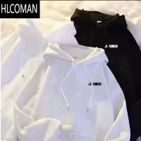 HLCOMAN加绒连帽卫衣男女款2024新款宽松情侣装加厚美式外套
