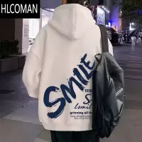 HLCOMAN潮牌连帽卫衣男2024新款男装oversize帽衫港风宽松外套