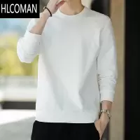 HLCOMAN男士卫衣秋季潮牌薄款圆领长袖T恤男学生加绒体恤潮流上衣女