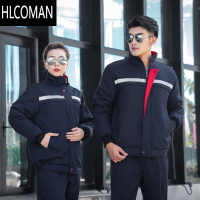 HLCOMAN冬季工作服棉衣男加厚耐磨汽修厂劳p服套装防寒p暖车间棉服定制