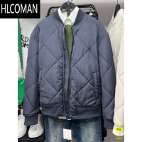 HLCOMAN柜699!新款绗缝菱形格棉服夹克男士简约加厚棉衣棒球领外套