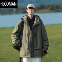 HLCOMAN工装棉服男冬季加绒加厚外套日系cityboy棉袄羔绒棉衣潮