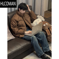 HLCOMANcleanfit雾面pu皮棉服男款冬季加厚美拉德穿搭复古p暖棉衣袄外套