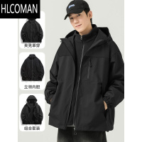 HLCOMAN三合一棉衣男款户外加厚冲锋夹克上衣p暖棉服外套