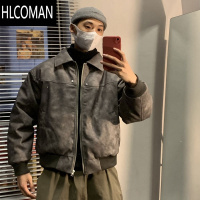 HLCOMAN重头来过机车夹克硬汉型男外套美式复古工装皮衣男棉衣棉服