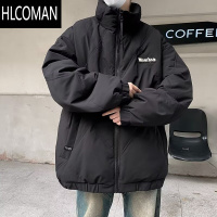 HLCOMANcityboy日系菱形格羽绒棉服男士冬季加厚棉衣袄子美式ins潮牌外套