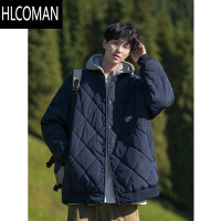 HLCOMAN菱格棉衣男潮牌可拆卸连帽登山服高街百搭情侣棒球服外套