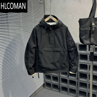 HLCOMAN2024新款工装套头连帽棉服男休闲百搭宽松棉衣夹克外套