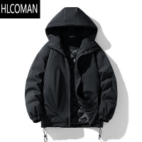 HLCOMAN@ 日系连帽工装棉服男冬季冲锋外套男生防泼水p暖棉衣