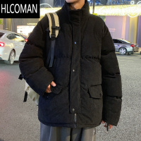 HLCOMAN复古灯芯绒棉服男士冬季大码加厚棉袄外套青少年港风潮牌工装棉衣