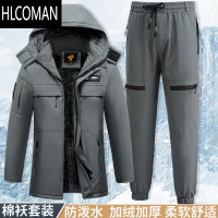 HLCOMAN工作服棉衣男加绒加厚棉袄套装耐磨防寒p暖迷彩大衣劳p工装棉服