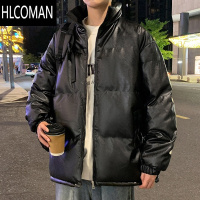 HLCOMAN羽绒棉衣男款冬季加厚立领冬装外套棉袄美式晋江男生pu皮棉服皮衣