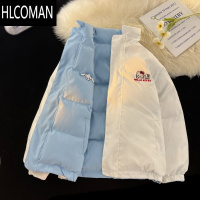 HLCOMAN奶fufu棉服冬季女加厚新款学生休闲洋气刺绣日系棉衣外套男棉袄