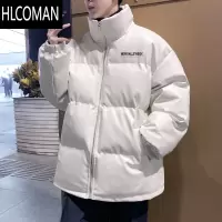 HLCOMAN冬季情侣羽绒服PU皮衣棉衣外套宽松立领加厚p暖ins潮棉服男港风