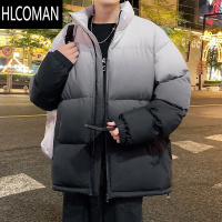 HLCOMAN渐变色棉衣外套男士2024新款宽松立领棉袄防寒加厚p暖棉服