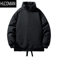 HLCOMAN2024新款冬季纯色棉服立领拉链宽松工装棉衣男生加厚p暖情侣外套