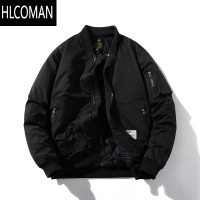 HLCOMAN美式复古MA1飞行员夹克棉服男情侣加厚棉衣棒球服军绿色工装外套