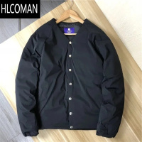 HLCOMAN日系复古新款棉衣外套男百搭潮流V领纯色简约款棉服面包服