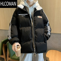 HLCOMAN棉服男款冬季三条杠撞色立领棉衣外套加厚p暖宽松学生面包服棉袄