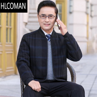 HLCOMAN中年男士夹克加棉加厚爸爸冬装p暖外套老年人男装夹棉衣服