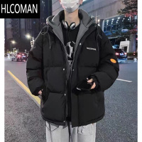 HLCOMAN冬季假棉衣男外套韩版宽松潮流百搭连帽棉服港风帅气加厚棉袄