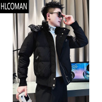 HLCOMAN高级感连帽羽绒棉服男冬季潮牌网红棉衣男士2024新款休闲痞帅外套