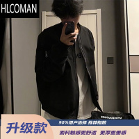 HLCOMAN黑色cleanfit短款外套男美式ma1飞行员夹克高街vibe棒球服