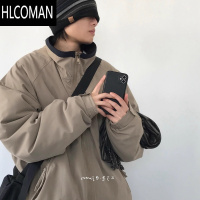 HLCOMAN日系复古冬季立领棉衣男冬装美式vibe棉服加绒加厚p暖工装棒球服