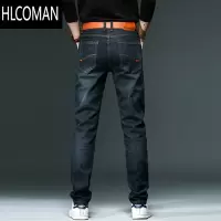 HLCOMAN2024新款牛仔裤男士款宽松直筒长裤冬季潮流加绒修身休闲男裤