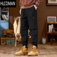 HLCOMAN美式工装裤男潮牌男裤冬季青少年束脚哈伦休闲长裤子男