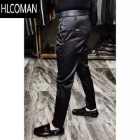 HLCOMAN冬季新款男士休闲裤商务修身百搭男裤潮流气质净版小脚长裤