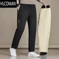 HLCOMAN防水防风东北厚棉裤仿羔绒裤子男款加绒加厚休闲裤冬季外穿男裤