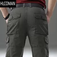 HLCOMAN男裤子休闲裤男厚款户外多口袋工装裤男宽松直筒裤夏季长裤潮