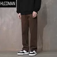 HLCOMAN新款复古直筒休闲裤男宽松工装裤男裤直筒裤潮男款裤子