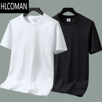 HLCOMAN装短袖t恤男女夏季宽松纯色百搭新疆棉半袖打底衫