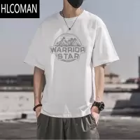 HLCOMAN美式复古短袖t恤男夏季港风帅气宽松ins半袖