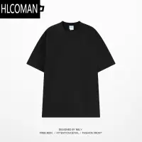 HLCOMANNELY新疆精梳短袖男女内搭外穿体恤纯色宽松休闲t恤潮