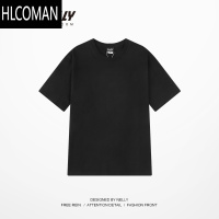 HLCOMANins短袖男女T恤oversize宽松白T恤男纯色潮简约厚实打底衫潮
