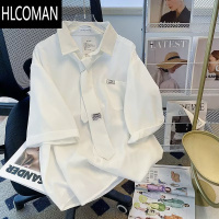 HLCOMANdk制服冰丝雪纺衬衫短袖男夏季薄款学院风班服高级感男装情侣衬衣