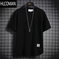 HLCOMAN干活穿的华夫格短袖t恤男士夏季冰丝透气不规则冰感耐脏耐磨半袖