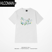 HLCOMANNELY手绘字母印花设计感小众短袖T恤男女2025夏装新款上衣