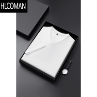 HLCOMAN混纺T恤男短袖夏季基础V领休闲短袖体恤冰丝凉感