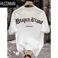 HLCOMAN创意设计感字母印花圆领短袖T恤男夏季新款潮牌半袖上衣