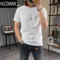 HLCOMAN今年夏季纯色短袖t恤男新款简约百搭修身半袖体恤衫净版上衣