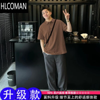 HLCOMAN咖啡短袖男polo衫夏季男士衣服美式t恤痞帅成熟稳重男装