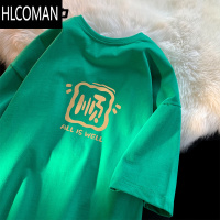 HLCOMANNELY国潮中国风短袖男女创意顺字印花宽松大码T恤