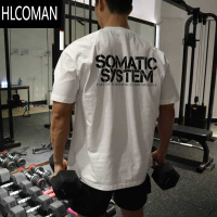 HLCOMAN运动短袖男T恤宽松潮牌健身训练肌肉撸铁狗兄弟夏季薄款ins超火