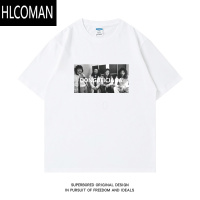 HLCOMAN东北世家t恤男夏季国潮宽松大码休闲短袖半袖体恤衫上衣