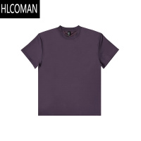 HLCOMAN[玉米格肌理]高级短袖T恤男夏季透气微宽松薄款圆领纯色